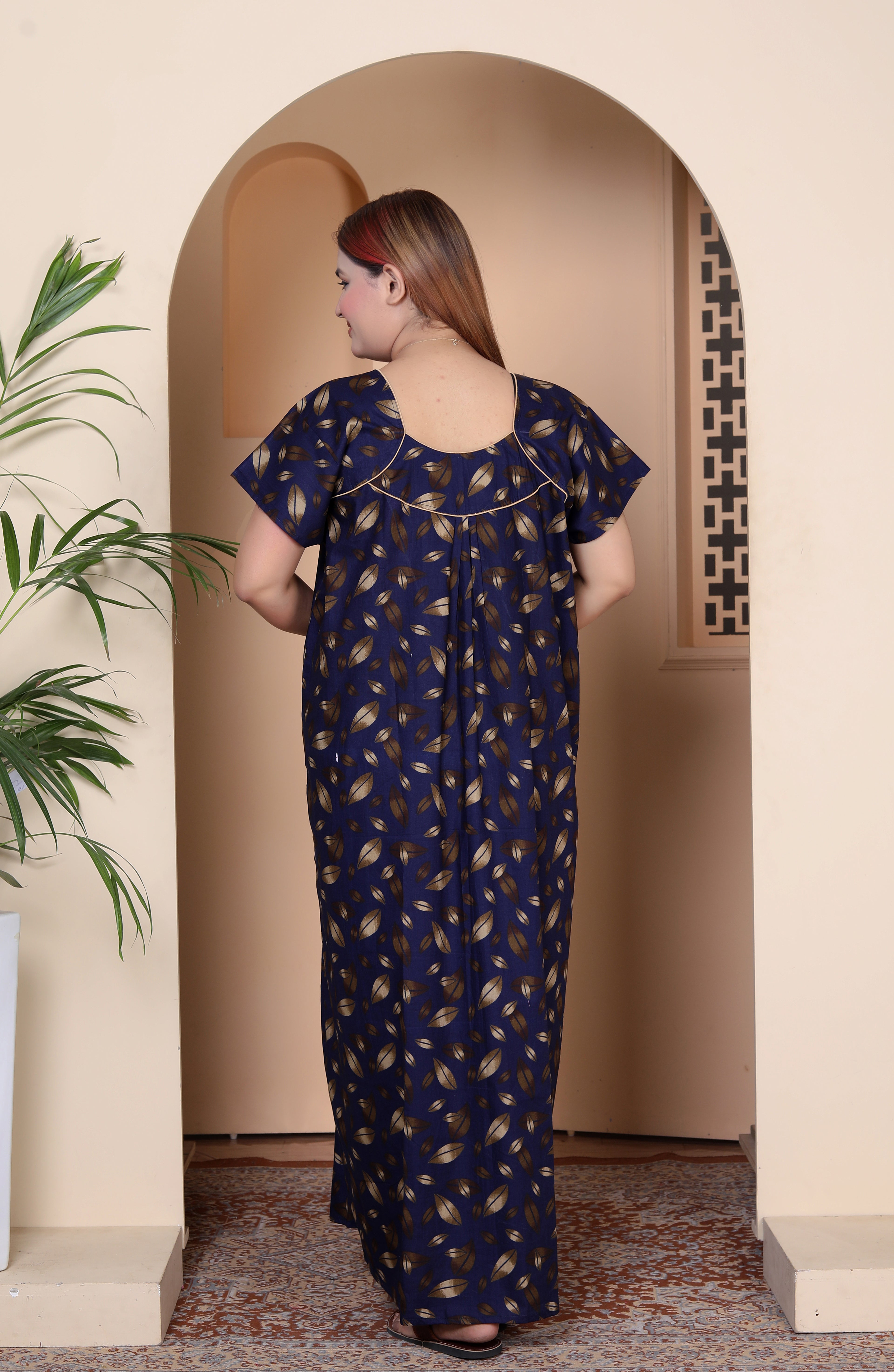Navy blue cotton nighty