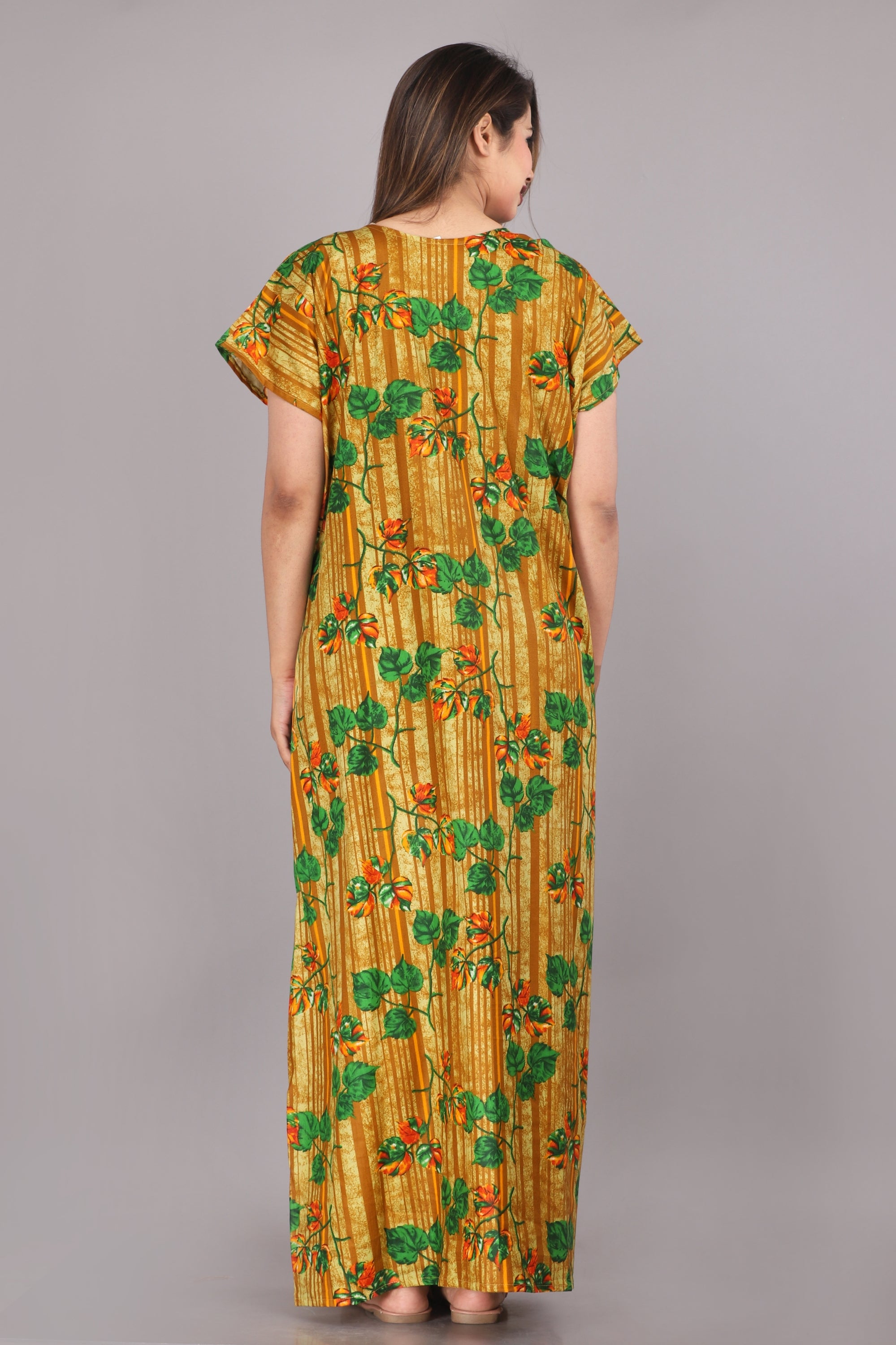 Yellow Green Cotton Summer Nightgown