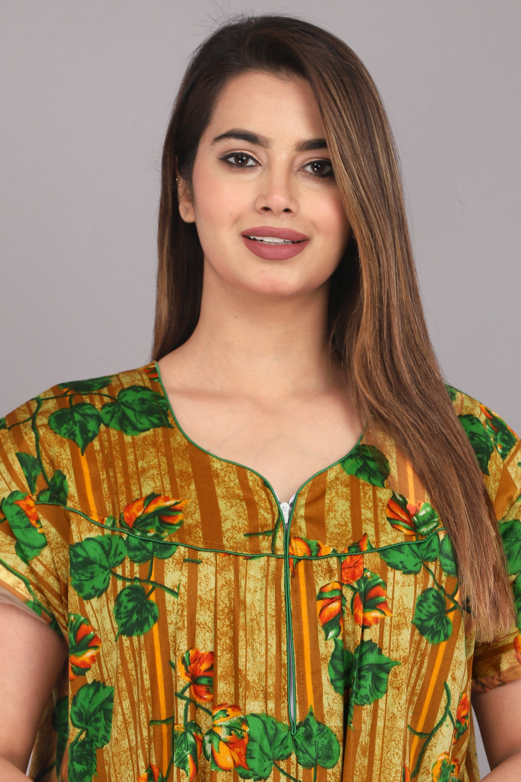 Yellow Green Cotton Summer Nightgown