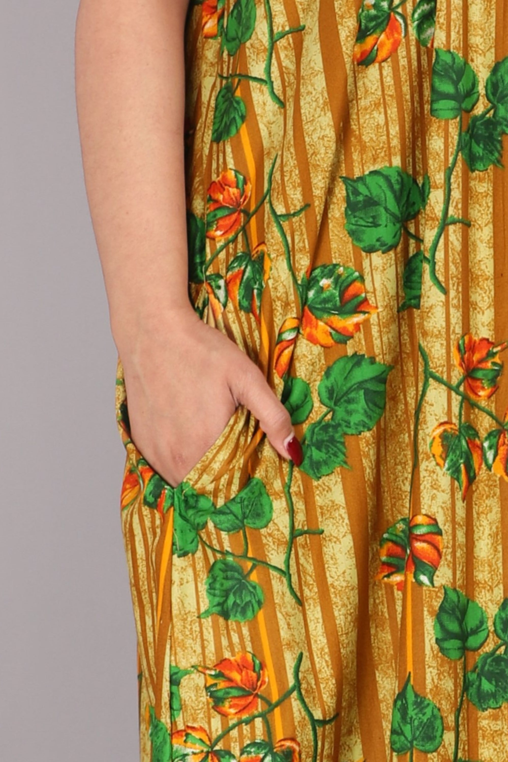 Yellow Green Cotton Summer Nightgown